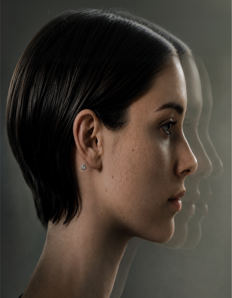 m.2 sensor worn behind a person's ear.